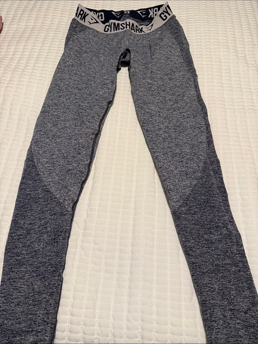 Gymshark Heathered Charcoal Gray Seamless Leggings with Logo Waistband